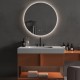 750x750mm Round LED Mirror with Demister Backlit Touch Switch 3 Colours Lighting Frameless